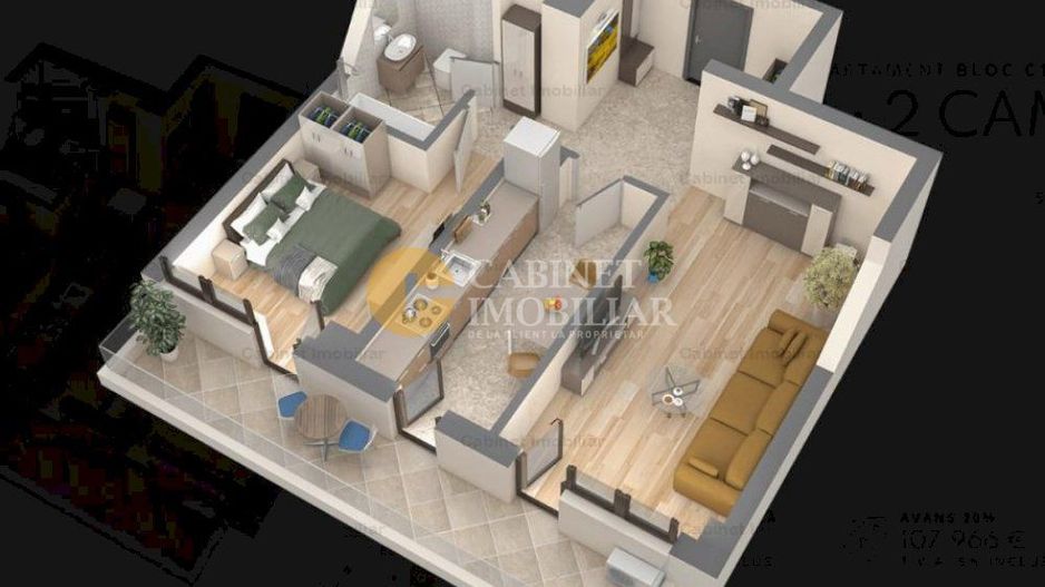 2 Camere Decomandat - UNIREA TOWERS - Bloc Nou - Zona Podu Ros - Poză 5