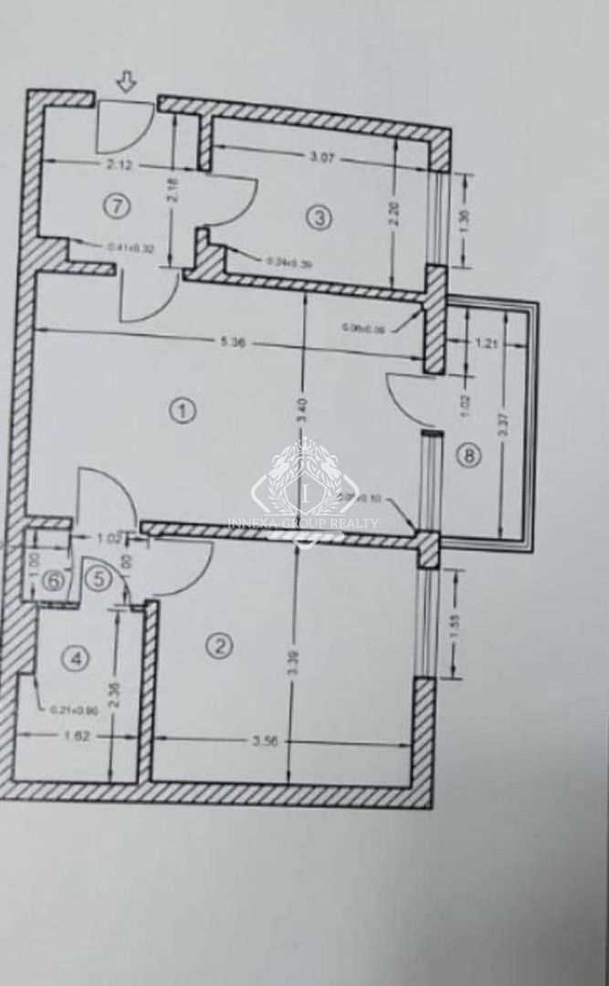 Apartament 2 camere semidecomandat de vanzare in zona 1 Decembrie 1918 - Schiță 11