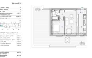 VANZARE APARTAMENT 2 CAMERE | STRAULESTI | 61MP | TERASA | COMPLEX NOU - Poză 14