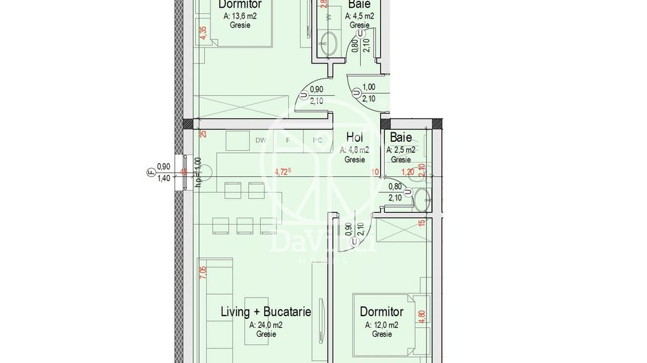 Apartament 3 camere, finisat la cheie (Smart-B-ap.5) - Poză 5