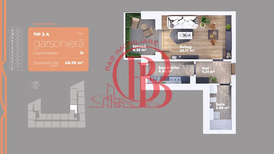 Titan-1 Deccembrie 1918-Garsoniera Decomandata Comision 0 - Schiță 3