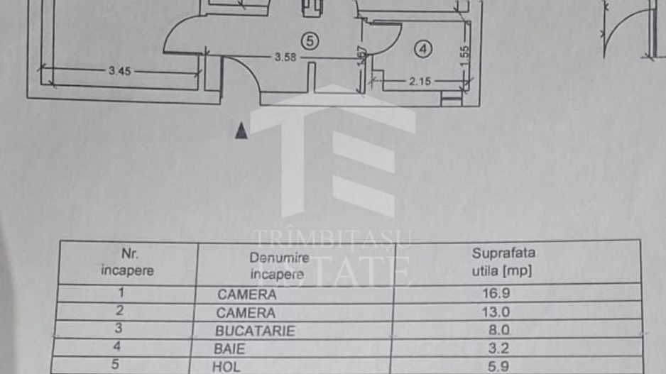 TOMIS III - Apartament 2 camere | decomandat | centrala termica - Schiță 9