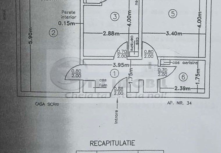 Apartament 2 camere decomandat - Tudor Neculai - 105.000 euro ! - Schiță 9