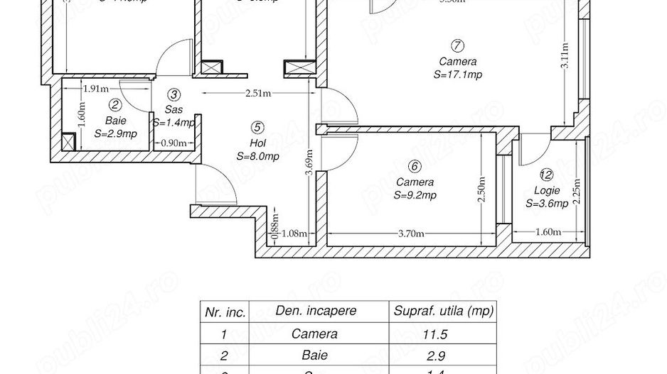 Complex-Studentesc | 4 Camere | Decomandat | Centrala Proprie. - Schiță 12