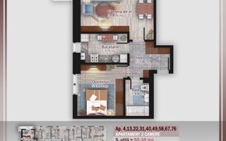 2 camere cu terasa Titan Pallady Metrou Nicolae Teclu - Schiță 13