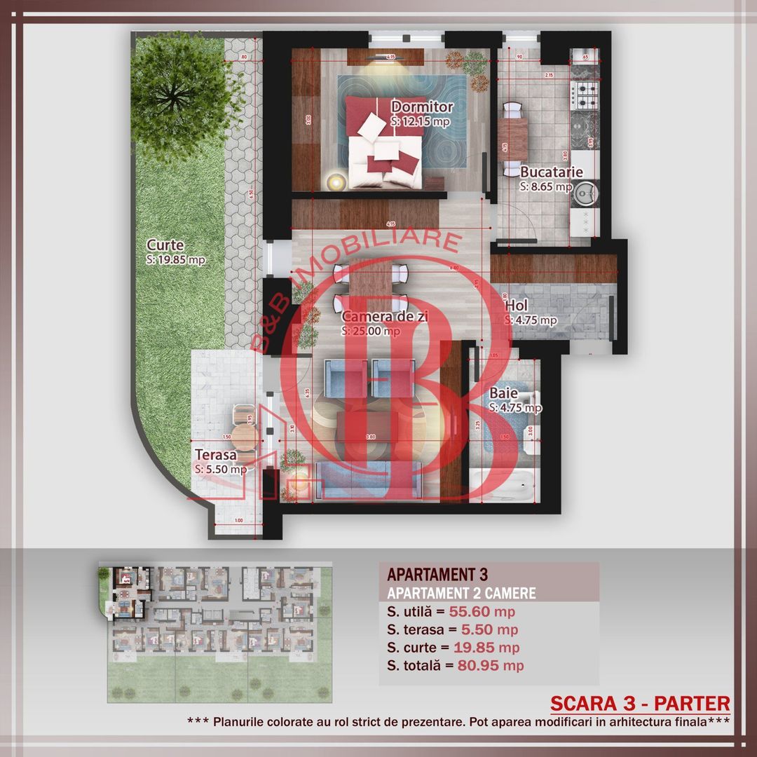 2 camere cu gradina compartimentare ideala Titan Pallady Metrou N Teclu - Schiță 2