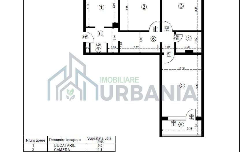 Apartament 3 camere, 72 mp, Alexandru Cel Bun, Iași - Poză 8