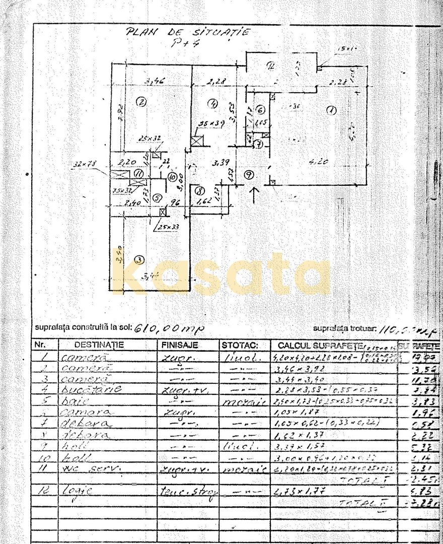 Apartament 3 Camere 🏡 | Uverturii 📍| Posibilitate Centrală Proprie - Schiță 18
