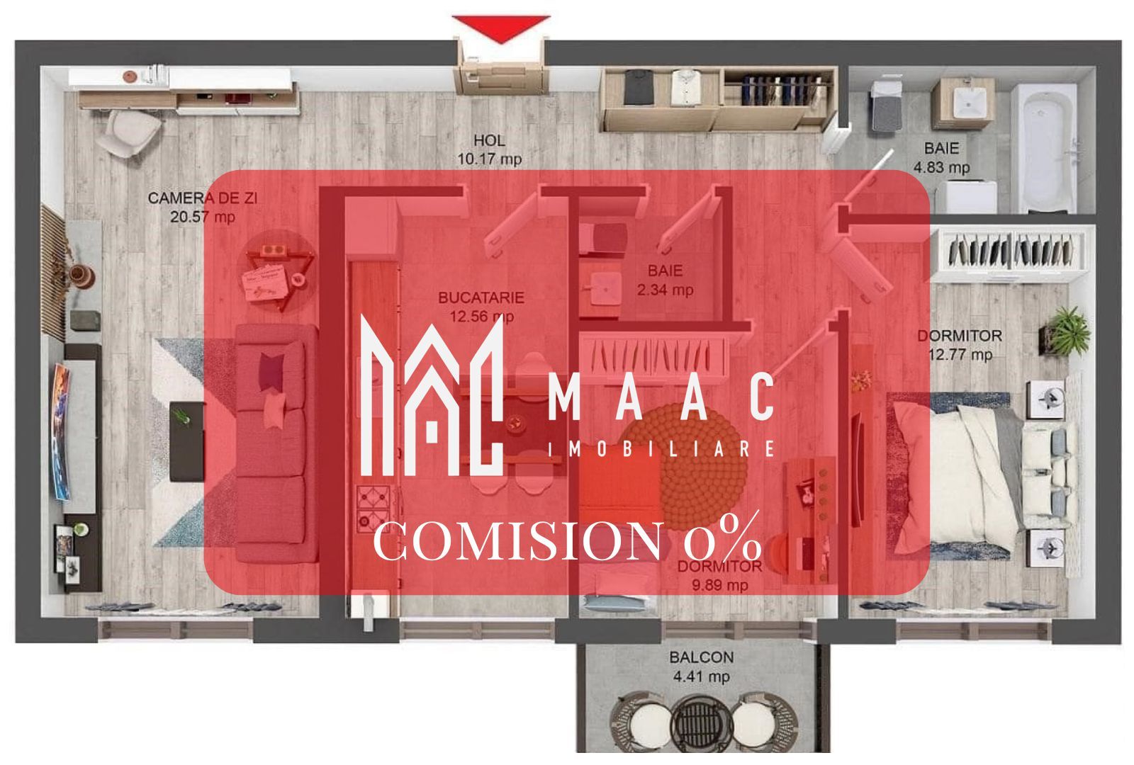 Comision 0 % | Apartament 3 camere | Parter | Balcon - Poză 4