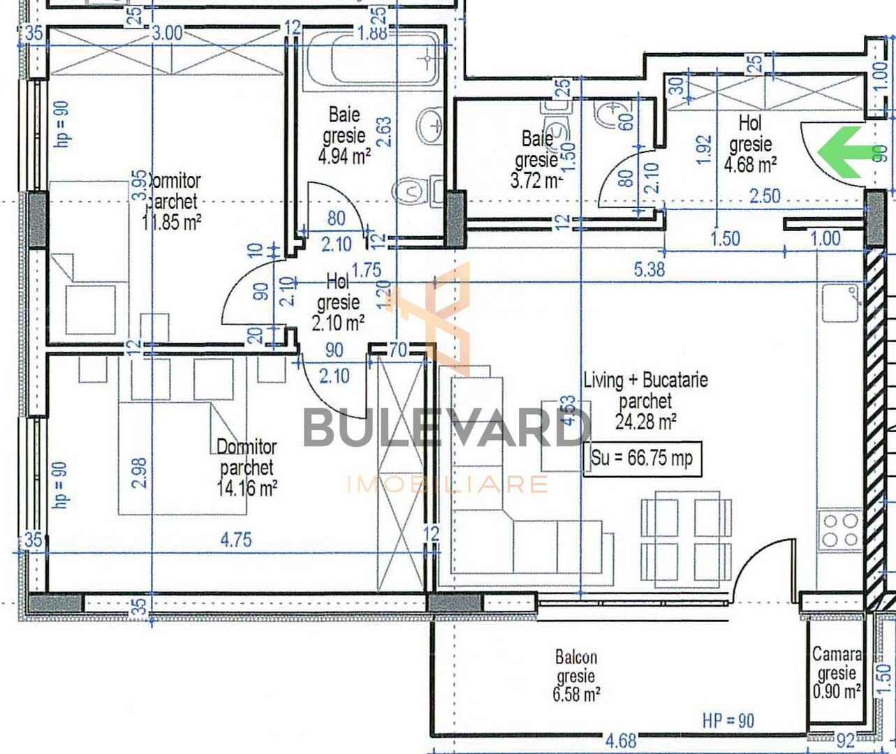 Comision 0! Apartament 3 camere, finisat, bloc nou calitativ! - Poză 9