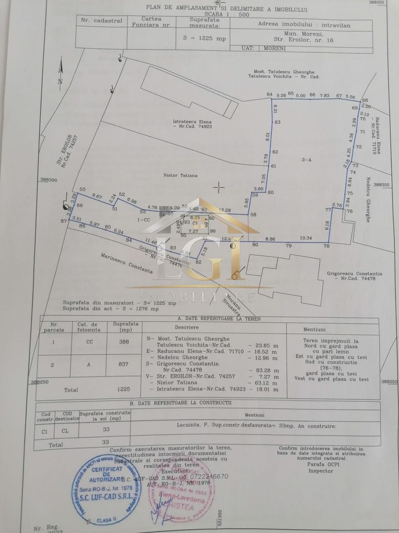 Teren intravilan.Suprafata 1200 mp.Localitatea Moreni.Str. Eroilor  16 - Poză 5