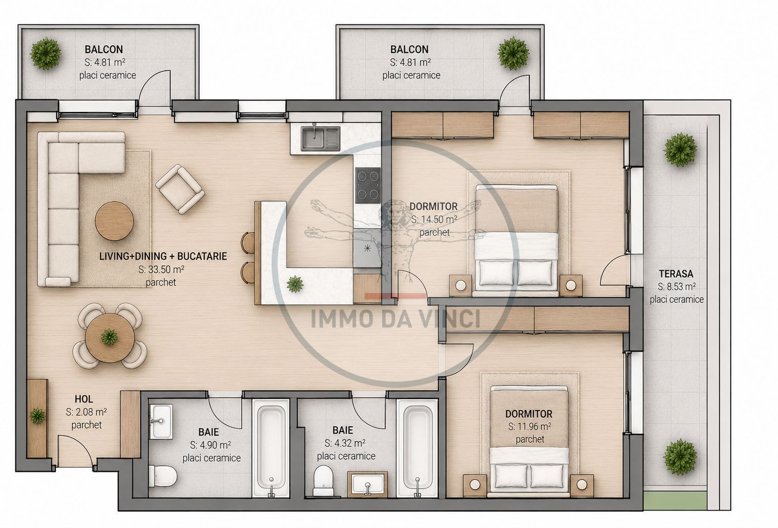Apartamente cu 1-2-3-4 camere, parcare | Bloc Nou Traian Vuia Pod IRA - Poză 2