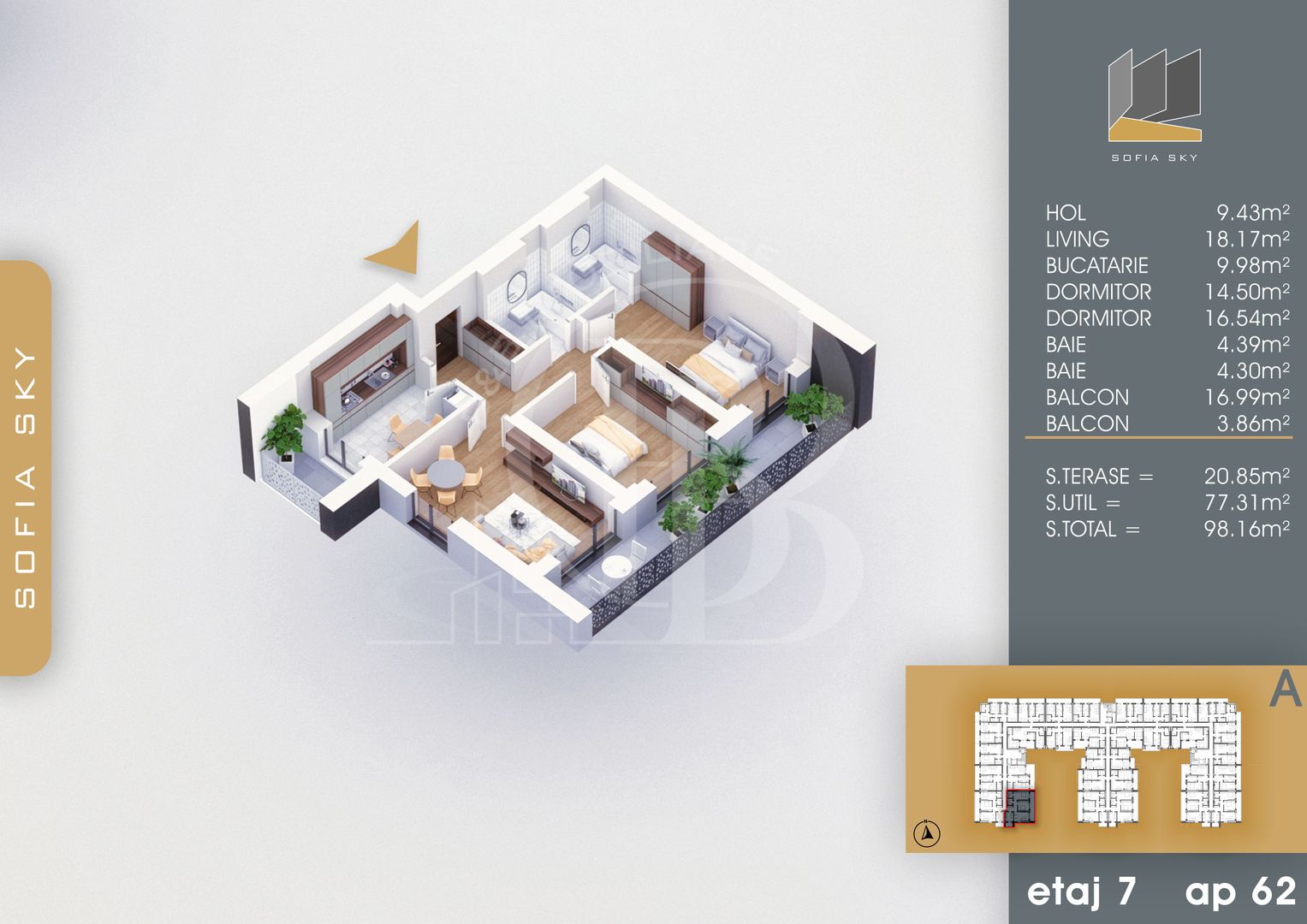 Bloc Finalizat Apartament 3 camere 7min Metrou Nicolae Teclu - Schiță 3