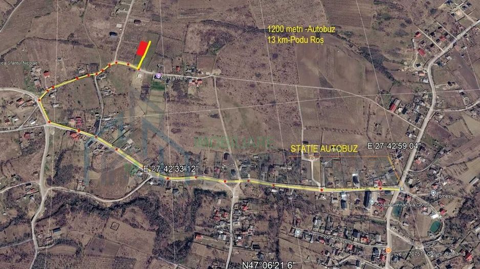 Teren de vânzare 621 mp în Tomesti-Goruni, intravilan, construibil - Poză 1