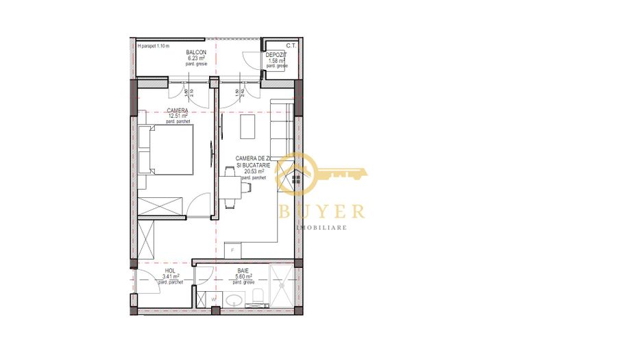 Apartament cu 2 camere si curte proprie in Sibiu - bloc nou, cu lift - Poză 3