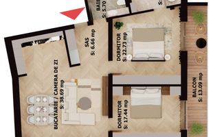 Apartament nou, 3 camere, 305 000 Euro. Comision 0.