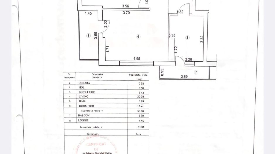 2 camere | Unirii – Str. Anton Pann | parcare subterană | etaj 1 - Schiță 17