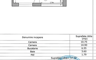 Apartament 2 camere | Viva Residence | Bloc 2016 | Balcon | AC | - Schiță 14