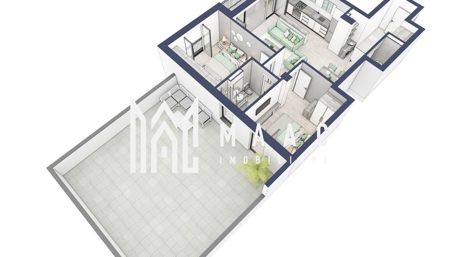 Apartament 3 camere | Terasa 40 mp | Turnisor - Poză 3