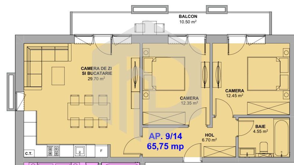 3 Camere | Etaj 1 | 2 Dormitoare | Doamna stanca | Dezvoltator - Poză 1