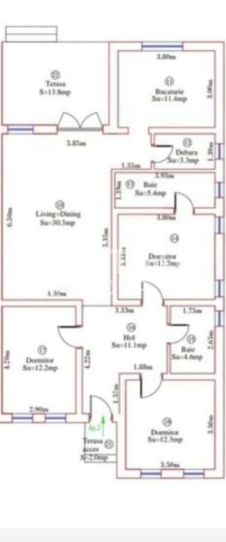 Duplex pe parter cu 4 camere in  Cornesti - Poză 13