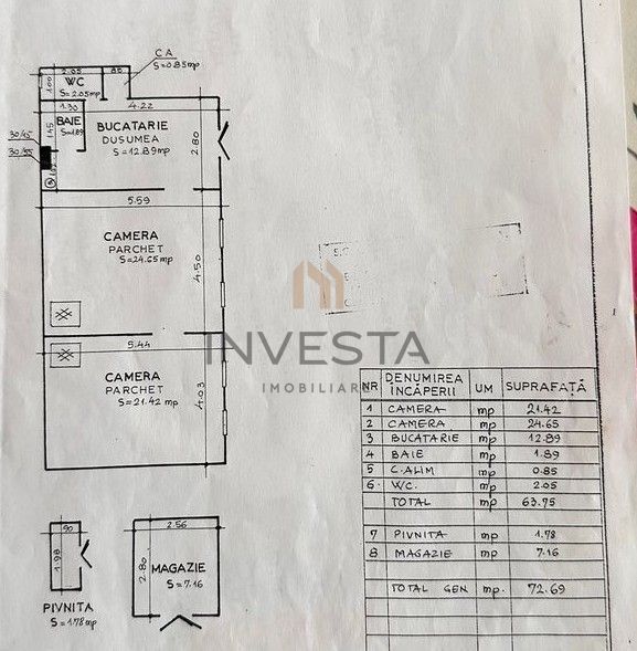 Apartament 64 mp la etajul I Ultracentral cu Parcare! Piata Muzeului! - Poză 4
