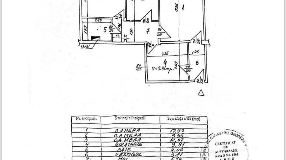 3Camere–Lujerului 2Min de Metrou, Mobilat, Centrală Propr, Reabilitat - Schiță 7