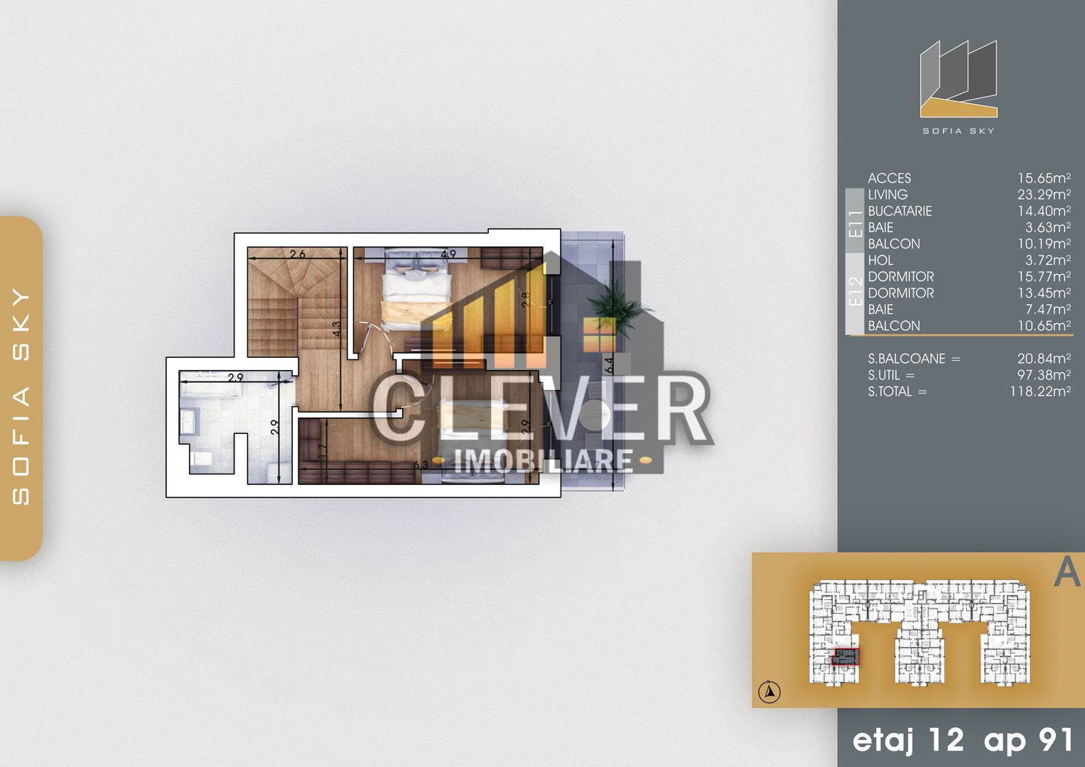 Duplex 3 camere modern, Acces rapid metrou Nicolae Teclu - Schiță 8