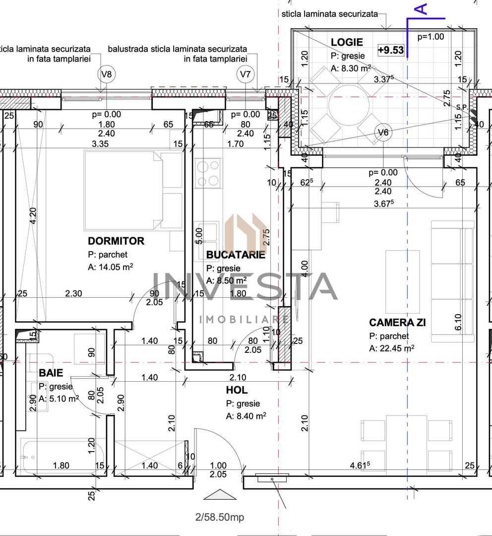 0% comision | Apartament 2 camere | Andrei Muresanu - Schiță 2