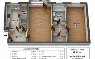 TATARASI - ETAJ 2 - BLOC FARA RISC - APARTAMENT CU 2 CAMERE - Poză 2