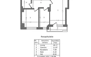 APARTAMENT 2 CAMERE | METROU 1MAI | BLOC NOU - Schiță 11
