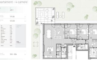 Apartament 4 cam // Curte proprie // 177.16mp // Padurea Baneasa // Pipera - Schiță 7