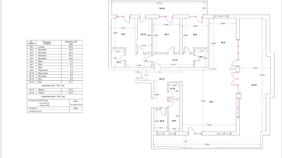 4 Camere Living 60mp Terasa 82mp-Parcare Inclusa-Th. Pallady - Schiță 25