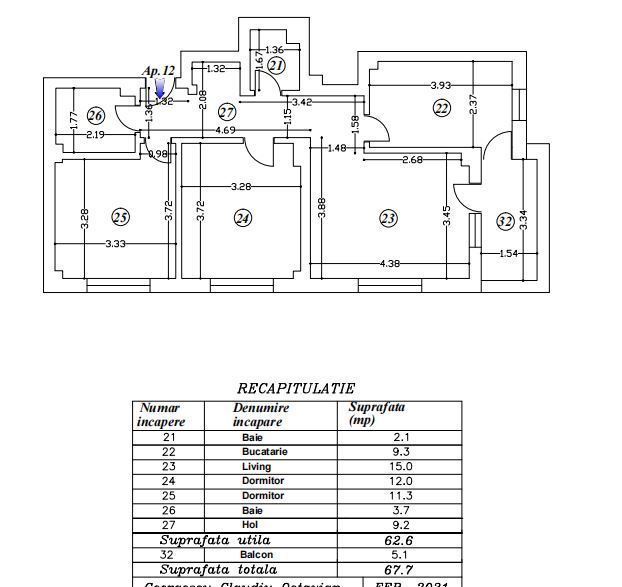 Apartament 3 camere, zona de nord  \ 3 room apartment Bucharest, north - Poză 15
