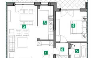 Apartament 2 camere,  zona Sisești - Schiță 6