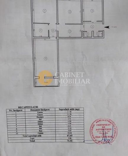 Etaj intermediar, 3 camere decomandat zona Alexandru cel Bun - Poză 5