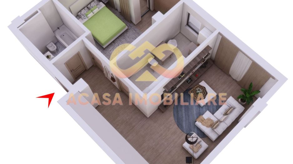 APARTAMENT  2 CAMERE DEC  57MP  POPAS PACURARI - Poză 7