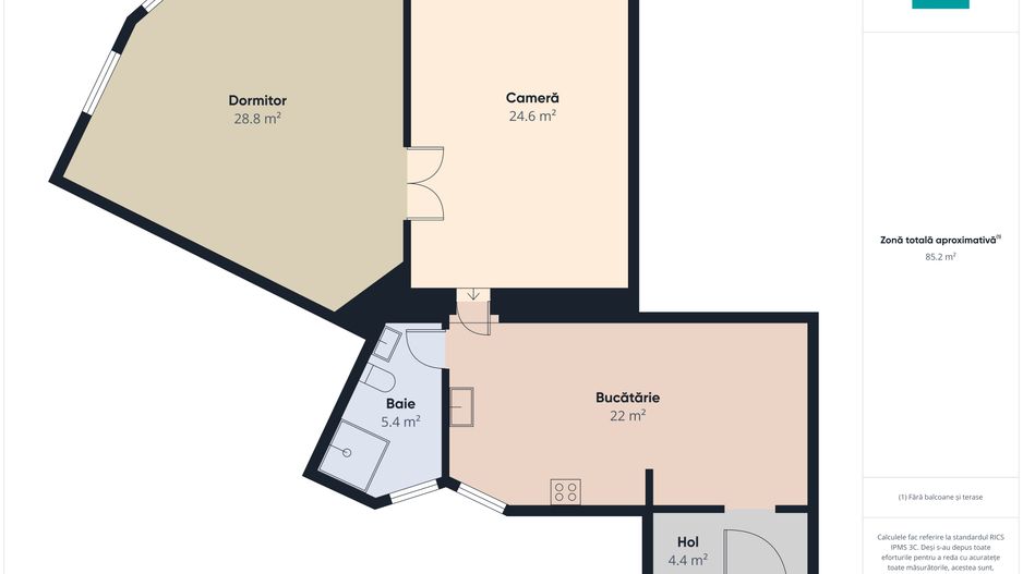 Apartament 2 camere | 85 mp | Zona Fabric (FEAA) - Poză 10