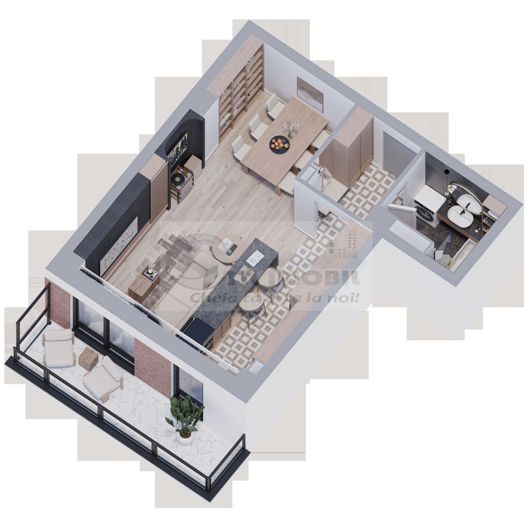 Apartament modern 1 cameră, 45,8 mp, bloc nou 0% COMISION - Poză 3