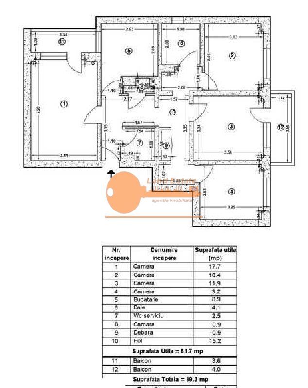 Apartament 4 camere decomandat |  Tineretului - Schiță 4