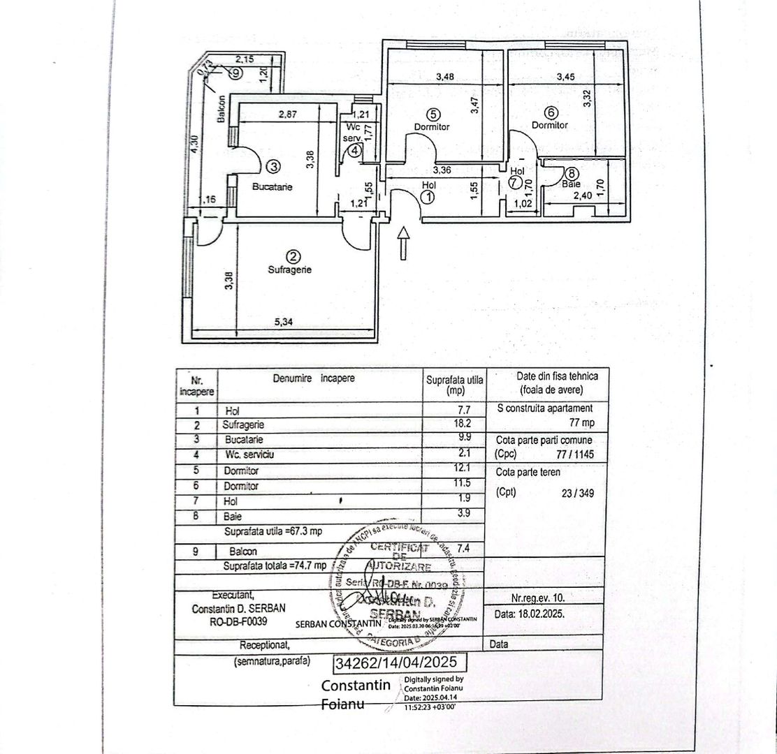 Apartament 3 camere decomandat – Micro 11, lângă Colegiul Cantacuzino - Poză 12