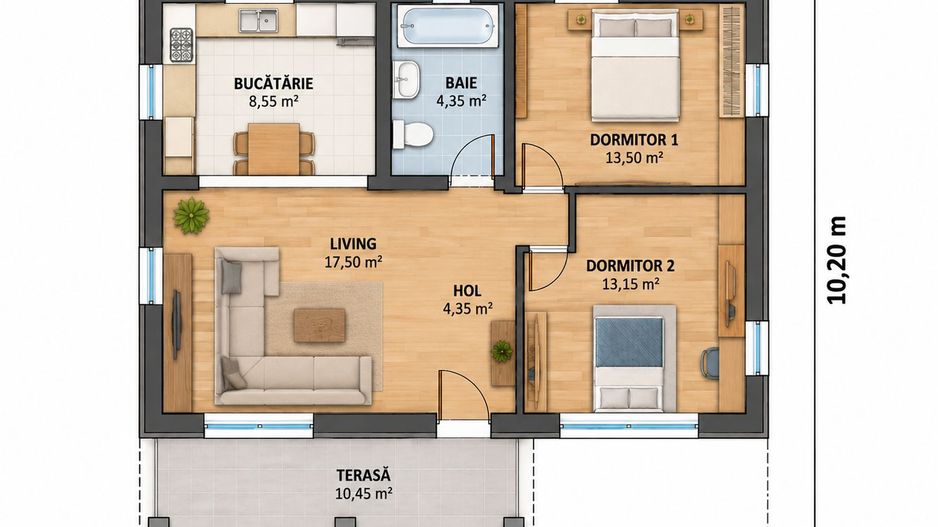 CASĂ individuală 90 mp,  teren 377 mp, VASLUI zona BRODOC; - Poză 6