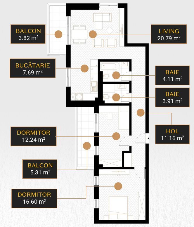 APARTAMENT 3 CAMERE PREMIUM | UNIRII | BLOC NOU - Poză 8