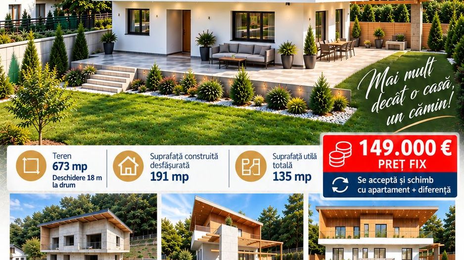 VILĂ individuală P+1E,  teren 673 mp, VASLUI zona GURA BUSTEI; - Poză 1