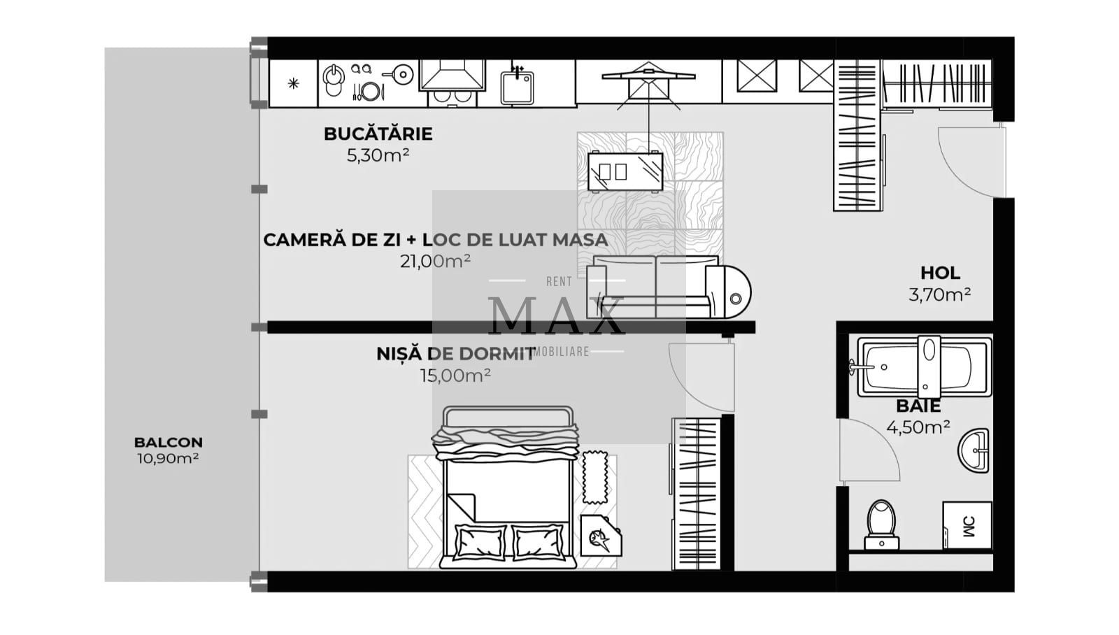 Apartament 2 camere de vânzare | 49.50 mp | Zona Autogară | Etaj 6 - Poză 1