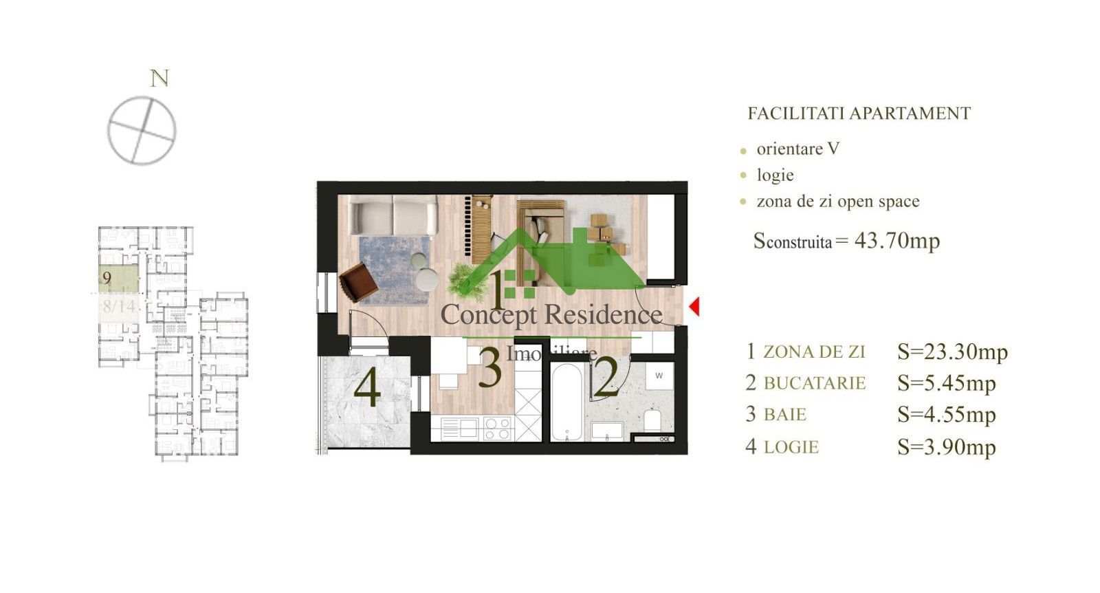 Apartament 1 cameră – bloc nou – str. Anton Pann, zona Centrul Vechi - Poză 7