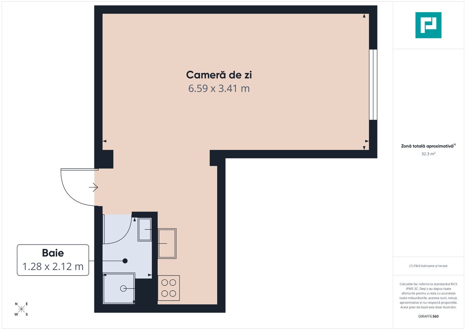 Apartment pentru inchiriat o cameră. - Poză 8