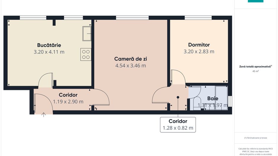 Apartament 2 camere, etaj 2/4 – Micro 15, Deva - Poză 4