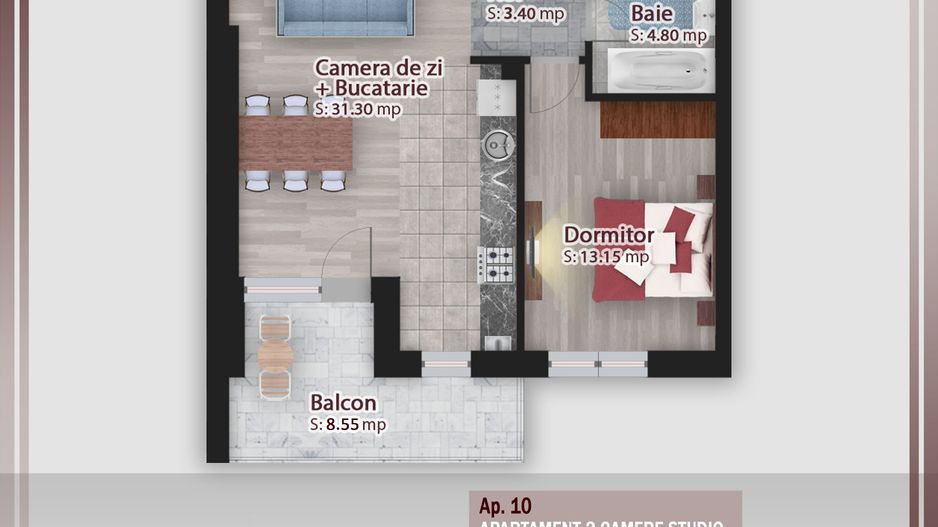 2 camere decomandat -oferta lansare proiect Pallady - Schiță 5