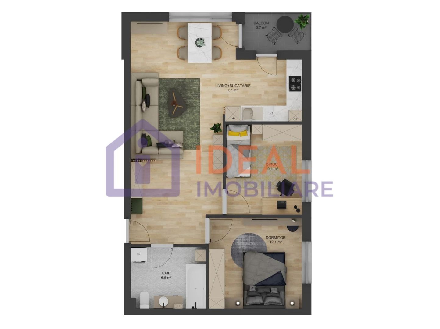 🏡 Apartament 3 camere, balcon si loc de parcare in zona Doamna Stanca din Sibiu - Poză 1